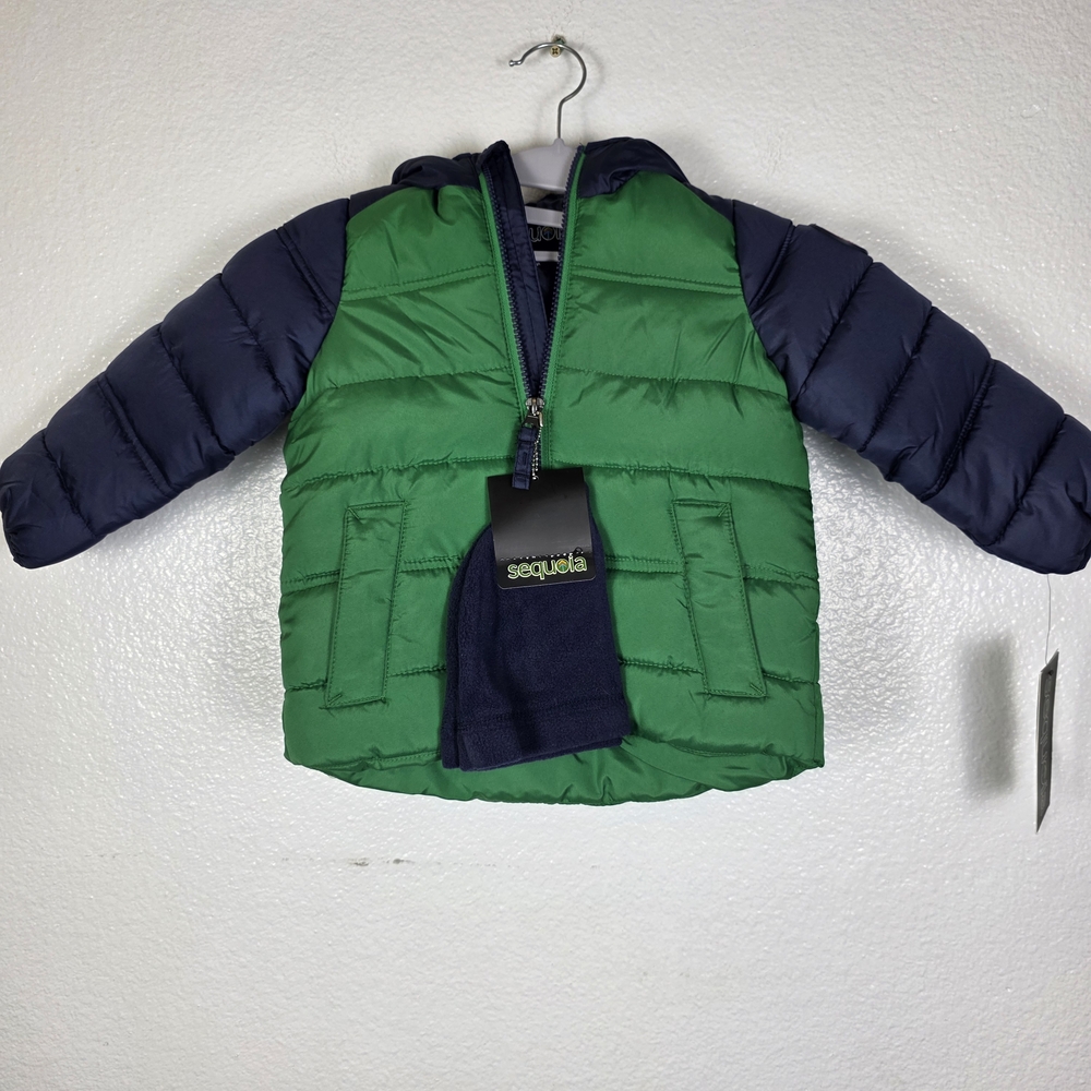 Sequoia Jacket‎ & Hat Boys Coat Hooded Kelly Green Size 18M
